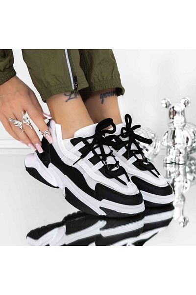 mei Women's Sports Shoes 3B27 Black-White