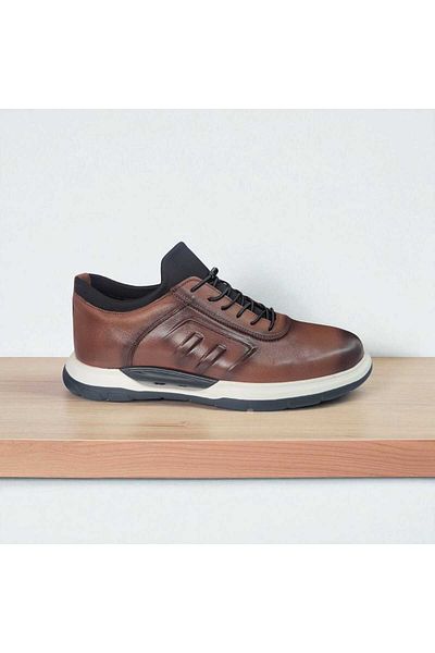 Voyager Men's Genuine Leather Orthopedic Rubber Sole Lace Light Casual Shoes