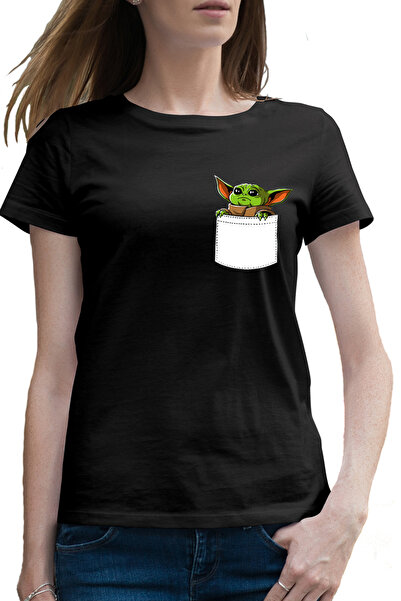 OEM Tricou femei Baby Yoda White Pocket, Star Wars