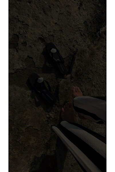 cevaplus Black Straw Mussel Shell Flip Flops Flat Slippers