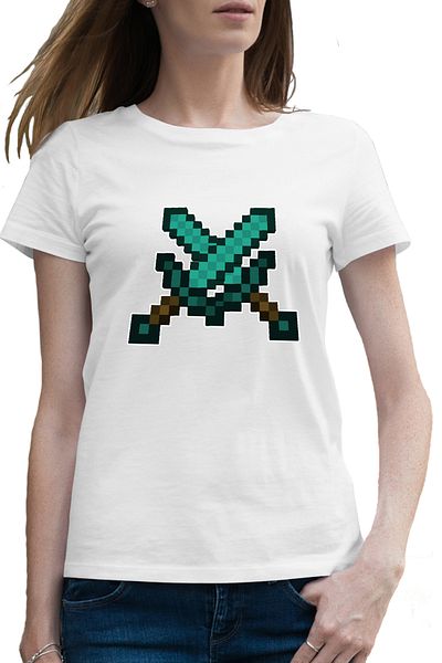 OEM Tricou femei Two Diamond Swords Minecraft