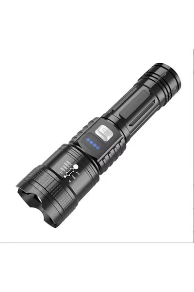 OEM Powerful Tactical LED Flashlight, Telescopic Zoom, Rechargeable Type-C, with Power Bank, 1000 Lumens
