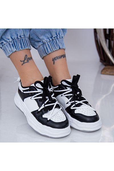 mei Women's Sports Shoes XJ16 Black-White