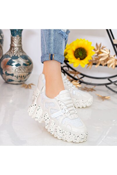 mei Pantofi Sport Dama cu Platforma NX98 White