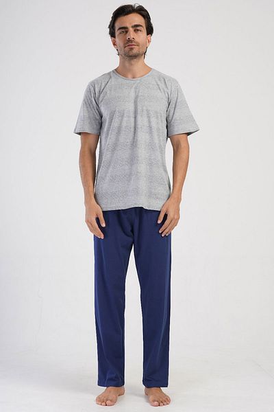 VİENETTA Men's Plus Size Short Sleeve Pajama Set, 408138
