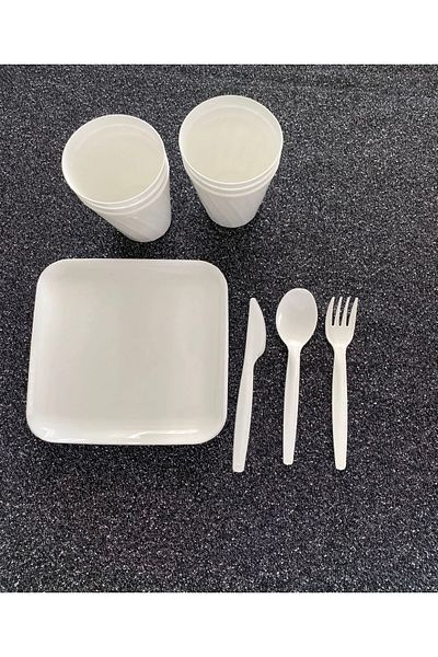 Snow Homs 32 Piece White Color Picnic Set