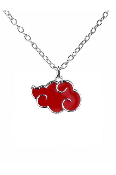 Herşey Nota Akatsuki Red Cloud Figured Unisex Necklace – Metal Anime Jewelry with 60 cm Chain