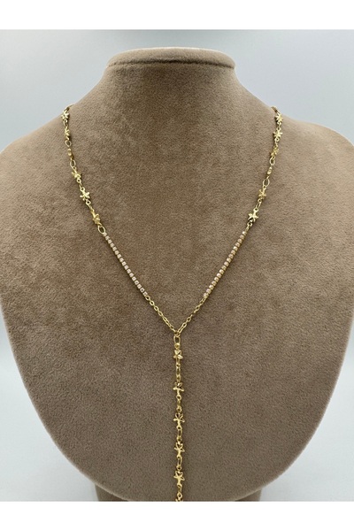 simplicist Yıldızlı Su Yolu Pirinç Y Kolye