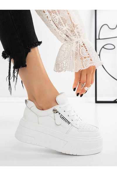 mei Women's Platform Sneakers 5WL51 White
