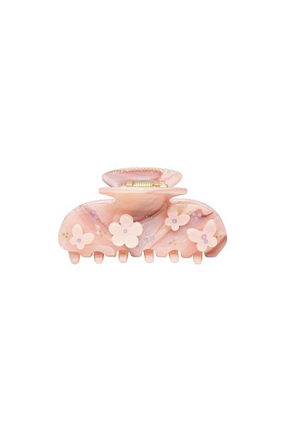 Roberta Lorenz Stoned Pink Butterfly Latch Buckle 8 cm High Quality Acetate Material