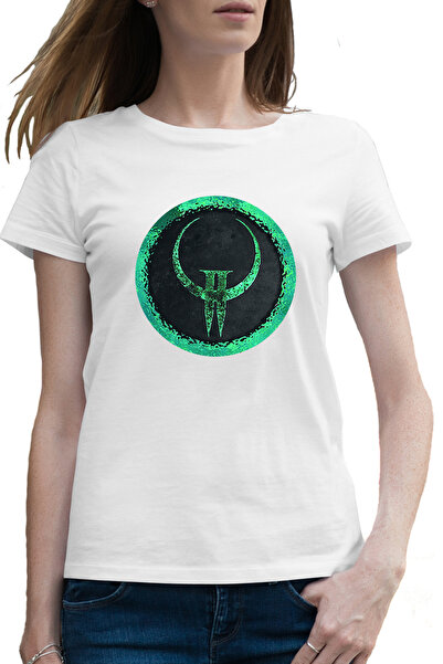 OEM Γυναικείο Μπλουζάκι με Εμβλήματα, Λογότυπα και Σύμβολα Quake