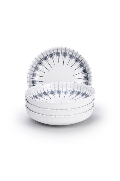 Edessa Cosmo 21cm Ceramic Soup Plate, White (Set of 4)