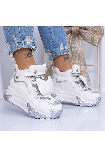 mei Women's Platform Sneakers 3YJA5 White