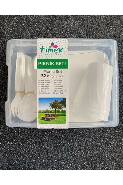 Snow Homs 32 Piece White Color Picnic Set