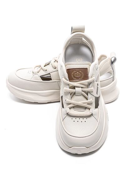 FRANCO GERARDO Women's Sport Shoes Made of Genuine Leather 70136 Cream Franco Gerardo