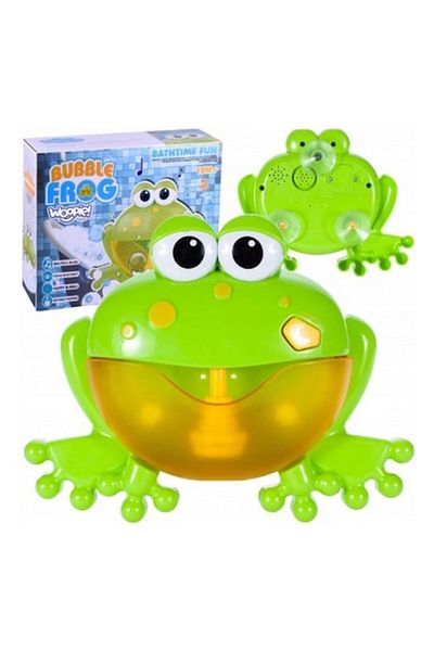 woopie Bath Toy - Frog for Foam and Music with Suction Cups, Sound Effects, Green, 18 Months+