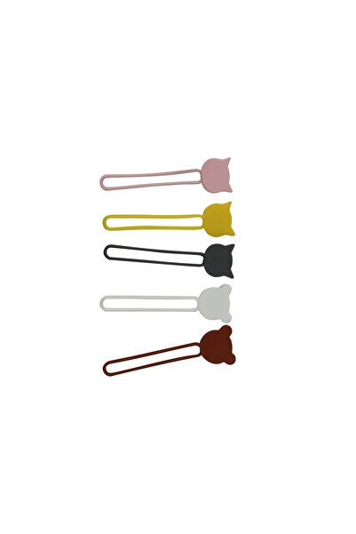 Hurtel Organizator de cablu din silicon, alb