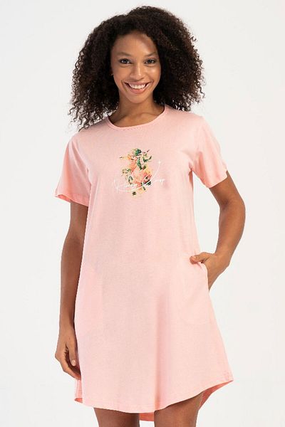 VİENETTA Cotton Women's Short Sleeve Nightgown, 407065