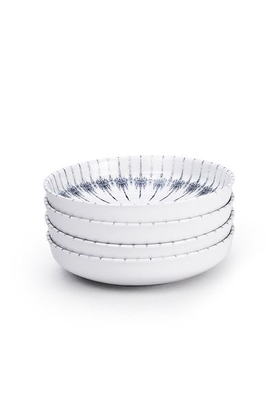 Edessa Cosmo 21cm Ceramic Soup Plate, White (Set of 4)