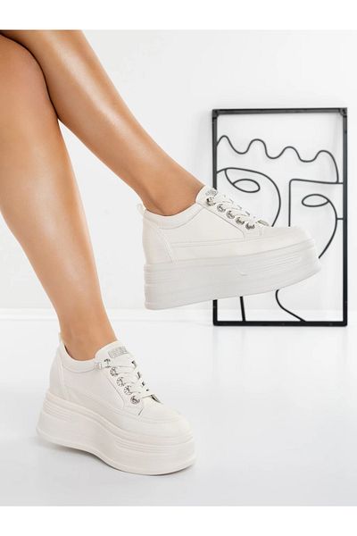 Pantoful Women's Platform Sneakers 5SJN1 White