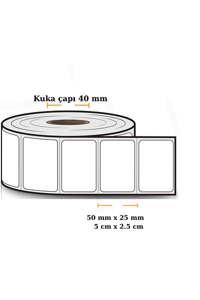 İ&DBABY 4 Pcs (50mm X 25mm) (5cm X 2.5 cm) Thermal Label Barcode Sticker 1000 Wrap Kuka Diameter 40 mm