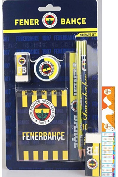 Fenerbahçe Lisanslı 7'li Kırtasiye Seti Not Defteri,2 Adet Silgi,cetvel,kalem...