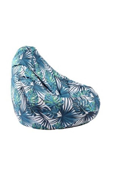 Pufrelax Fotoliu Nirvana Hobbit, Material Impermeabil - Frunze Tropicale