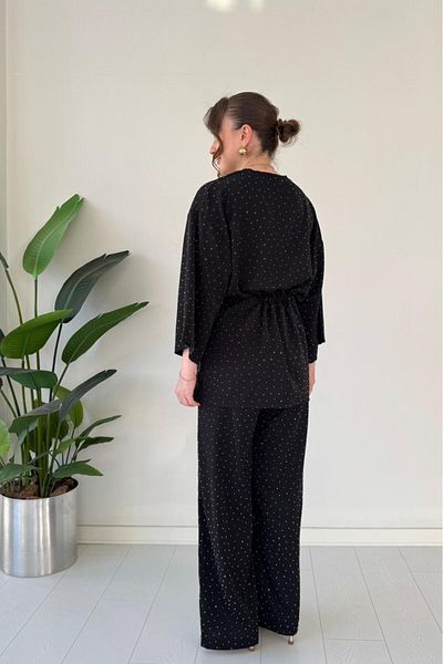 MaziButik Sparkly Jacket Suit Black