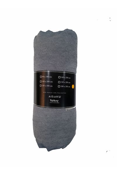 PAMUK DÜNYAM HOME Elastic Bed Sheet Gray +2 Pillowcases / 180 X 200