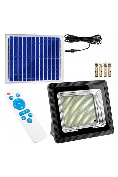 Azaris Lampă solară halogenă cu senzor de amurg 200W 619 LED 10Ah aluminiu