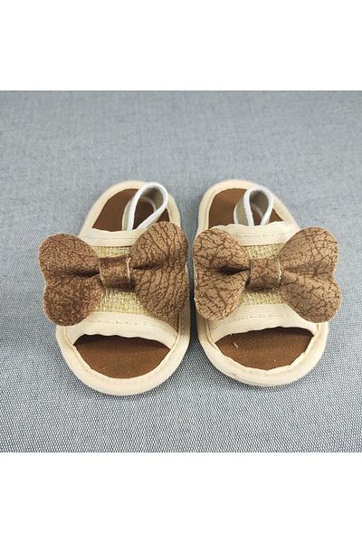 Oscar Baby Bow Detailed Non-Slip Sole Baby Slippers Sandals