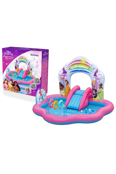 LEAN Inflatable Playground Bestway - Disney Princess Enchanted Palace, 221 x 193 x 140 cm