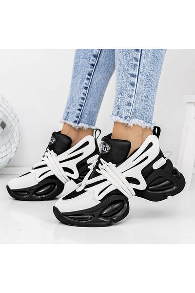 mei Women's Sports Shoes 3WL78 Black-White