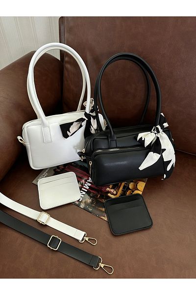 NOTHING Women's 2-Piece Hand Shoulder Bag Set with Adjustable Strap Scarf and Card Holder Gift Moriselen