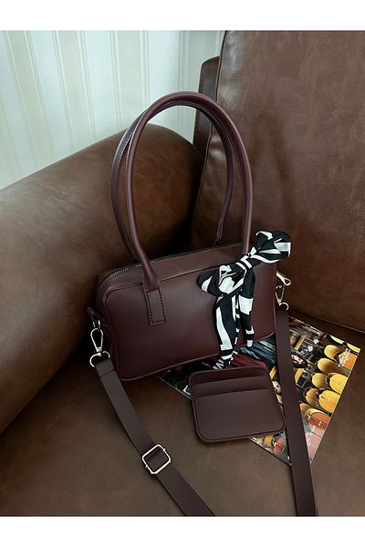 NOTHING Women's 2-Piece Hand Shoulder Bag Set with Adjustable Strap Scarf and Card Holder Gift Moriselen