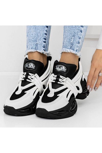 mei Women's Sports Shoes 3WL78 Black-White