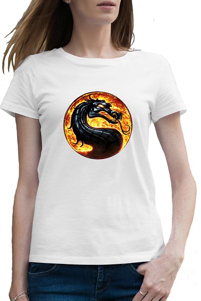 OEM Tricou femei Mortal Kombat Sarpe Dragon Video Games Gold