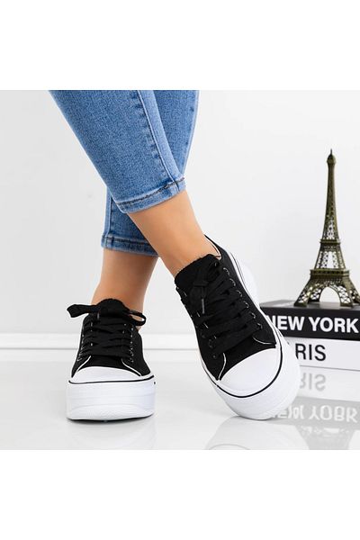 Mulanka Sepatu Ladies Sneakers TA-215 Black Mulanka Shoes