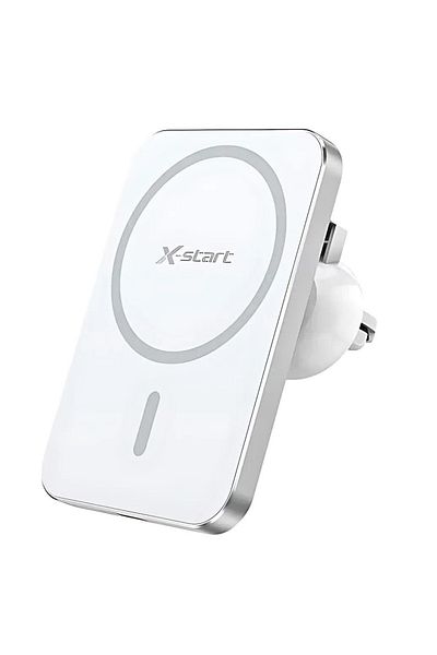 X-start Suport auto magnetic cu încărcare wireless X-Start, încărcare magnetică, 15W, USB-C, alb