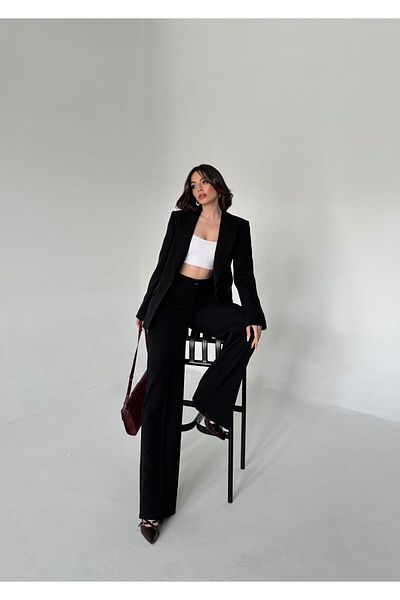 mera kozmetik Blazer Suit Single Button Jacket Pants