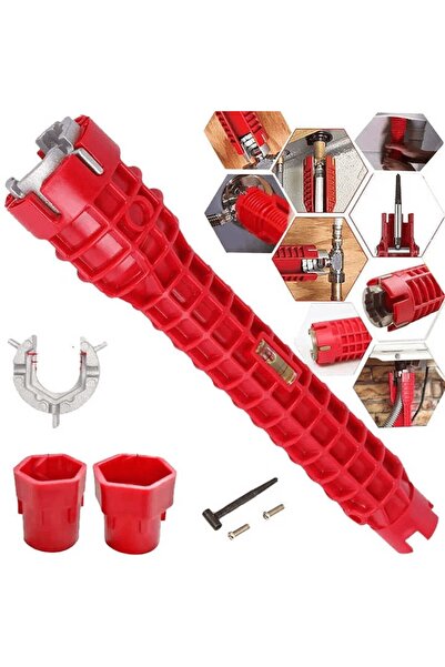 OEM 8-in-1 Multi-Purpose Wrench for Sink and Faucet, Red