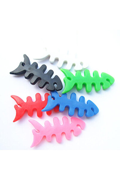 Hurtel Zwijacz organizer kabla słuchawek w kształcie ryby różowy