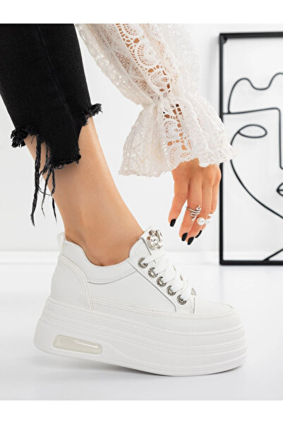 mei Pantofi Sport Dama cu Platforma 5WL53 Alb