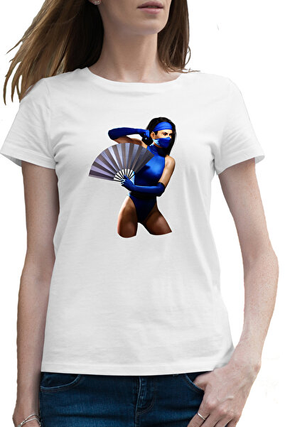 OEM Tricou femei Mortal Kombat Mina Hand Blue Evantai Magic