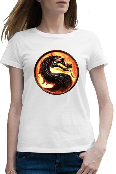 OEM Tricou femei Mortal Kombat Logo Emblem Game Dragon Symbol