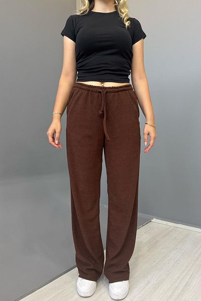 Tarz Cool Γυναικείο ζακάρ Casual παντελόνι με κορδόνια - ΚΑΦΕ