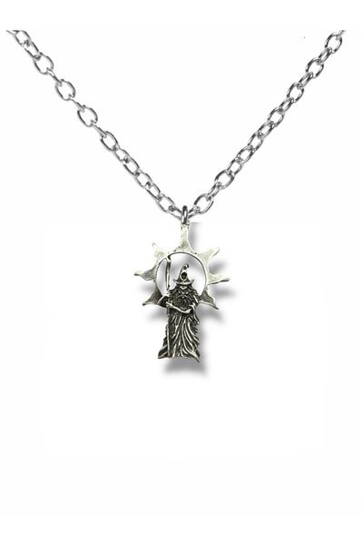 Herşey Nota Wizard Unisex Necklace with Wizard Figure – Fantastic Jewelry with 60 cm Metal Chain