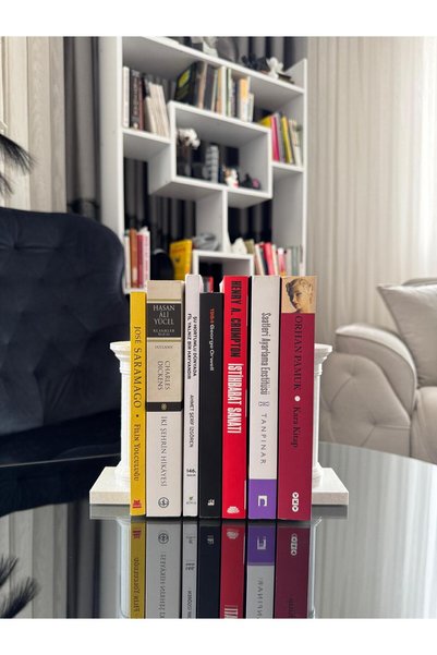 TODEKORA Ancient Roman Column Book Holder - Classic Design Decorative Bookshelf Accessory
