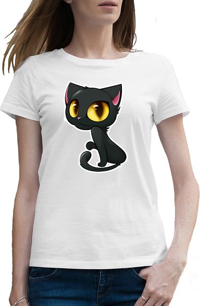OEM Tricou femei Cartoon Cat Cute Miau