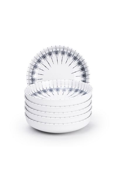 Edessa Cosmo 21cm Ceramic Soup Plate, White (Set of 6)